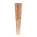 Wooden fan with cork covering as promotional giveaway beige colour third view