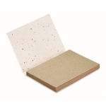 Memo pad with grass paper sticky notes and wildflower seeds white colour