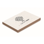 Memo pad with grass paper sticky notes and wildflower seeds white colour second main view