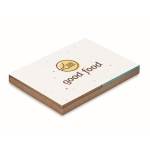 Sticky note set made of grass paper with wildflower seeds, A7 white colour main view