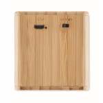 Wireless cube-shaped speaker with bamboo housing wood colour ninth view