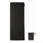 Sports towel made of RPET in a sleeve for gym black colour third view