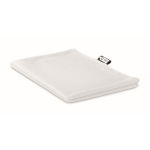 Sports towel made of RPET in a sleeve for gym white colour fourth view