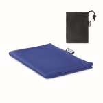 Sports towel made of RPET in a sleeve for gym royal blue colour