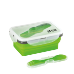 Airtight silicone lunch box with cutlery, 640ml main view