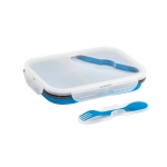 Airtight lunch box with 2 compartments, 480 and 760ml blue colour fourth view