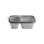 Airtight lunch box with 2 compartments, 480 and 760ml grey colour fifth view