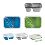 Airtight lunch box with 2 compartments, 480 and 760ml various colours