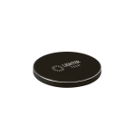 Elegant wireless mobile phone charger, aluminium black colour image with logo