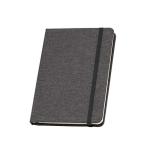 Notebook with fabric-like cover, beige paper, A5 black colour