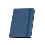 Notebook with fabric-like cover, beige paper, A5 blue colour