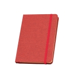 Notebook with fabric-like cover, beige paper, A5 red colour