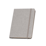 Notebook with fabric-like cover, beige paper, A5 grey colour