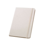 Notebook with fabric-like cover, beige paper, A5 beige colour