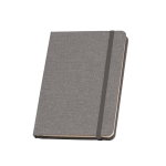 Notebook with fabric-like cover, beige paper, A5 dark grey colour