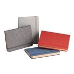 Notebook with fabric-like cover, beige paper, A5 various colours