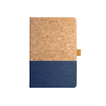 Sustainable lined A5 notebook with cork blue colour first view