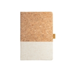 Sustainable lined A5 notebook with cork natural colour first view