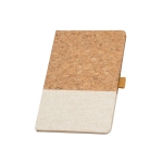 Sustainable lined A5 notebook with cork natural colour