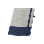 Notebook with cover made of straw and canvas, A5, Office blue colour