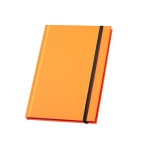 Notebook with neon colour cover and bordered pages, A5 orange colour