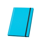 Notebook with neon colour cover and bordered pages, A5 light blue colour