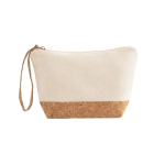 Cotton toiletry bag, cork details, 280 g/m2 natural colour first view