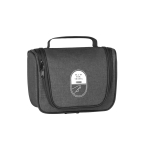 Cosmetic bag for travel with inside pockets, Voyage dark grey colour image with logo