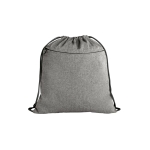 Recycled drawstring bag with pocket, 140 g/m2 black colour first view