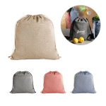 Recycled drawstring bag with pocket, 140 g/m2 various colours