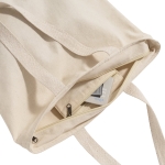 Cotton tote bag with zip, 280 g/m2, Zipper natural colour fourth view