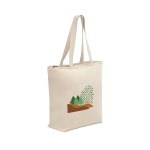 Cotton tote bag with zip, 280 g/m2, Zipper natural colour image with logo