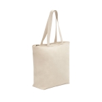 Cotton tote bag with zip, 280 g/m2, Zipper natural colour