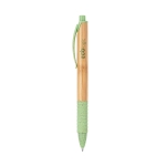 Bamboo ballpoint pen made of wheat straw, Colorclip light-green colour image with logo