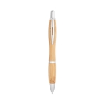 Bamboo ballpoint pen, metal details, natural tone natural colour first view