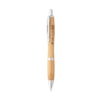 Bamboo ballpoint pen, metal details, natural tone natural colour image with logo 3