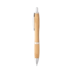 Bamboo ballpoint pen, metal details, natural tone natural colour