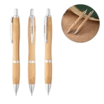 Bamboo ballpoint pen, metal details, natural tone various colours