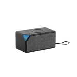 Portable elegant Bluetooth speaker with charger black colour image with logo