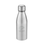 Drinking bottle for athletes, 500 ml, City matt silver colour image with logo