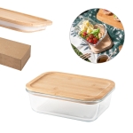 Glass food storage box with bamboo lid, 1 L various colours