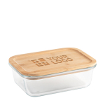 Glass food storage box with bamboo lid, 1 L main view