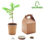 Flower pot with pine seeds as a sustainable promotional gift beige colour