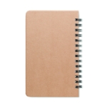 Sustainable lined notebook with pine seeds, A5 beige colour third view