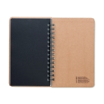 Sustainable lined notebook with pine seeds, A5 beige colour fourth view