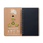 Sustainable lined notebook with pine seeds, A5 beige colour sixth view