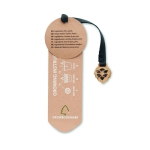 Sustainable affordable bookmark with pine seeds beige colour third view