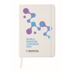 Antibacterial A5 notebook with lined pages for promotions white colour second main view