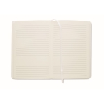 Antibacterial A5 notebook with lined pages for promotions white colour fourth view