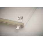 Antibacterial A5 notebook with lined pages for promotions white colour fifth photographic view